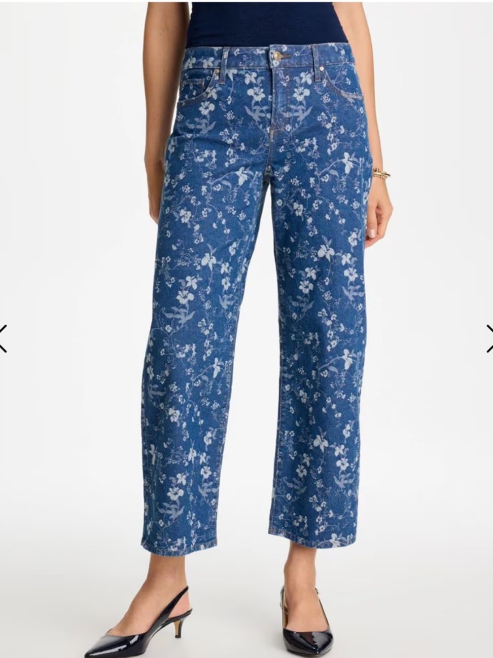 Jacquard Girlfriend Wide Floral Crop Jean 2.5 NWT